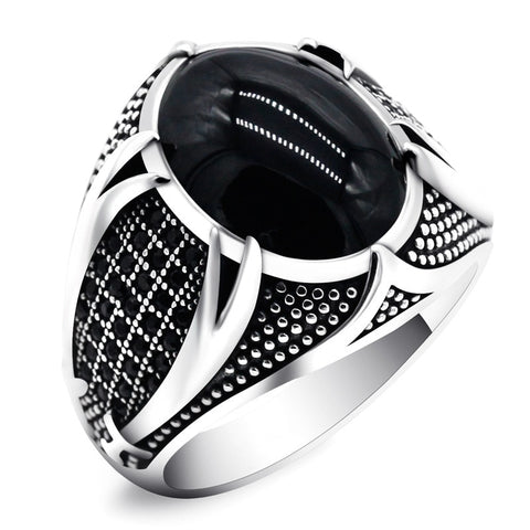 Retro Handmade Islamic Ring For Men Trendy Religious Muslim Jewelry