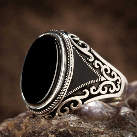 Retro Handmade Islamic Ring For Men Trendy Religious Muslim Jewelry