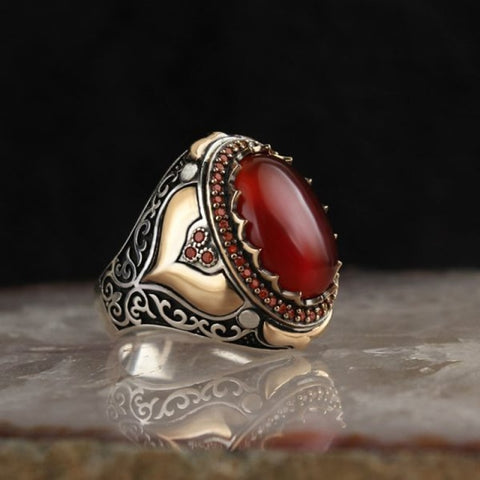 Retro Handmade Islamic Ring For Men Trendy Religious Muslim Jewelry