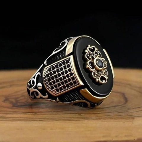 Retro Handmade Islamic Ring For Men Trendy Religious Muslim Jewelry