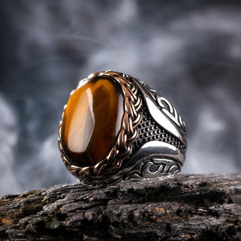 Retro Handmade Islamic Ring For Men Trendy Religious Muslim Jewelry