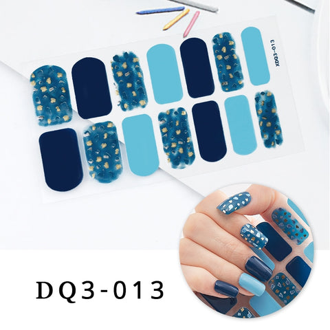 New Year Nail Sticker Shiny Patterned Nail Art Decor Sticker Inpluser