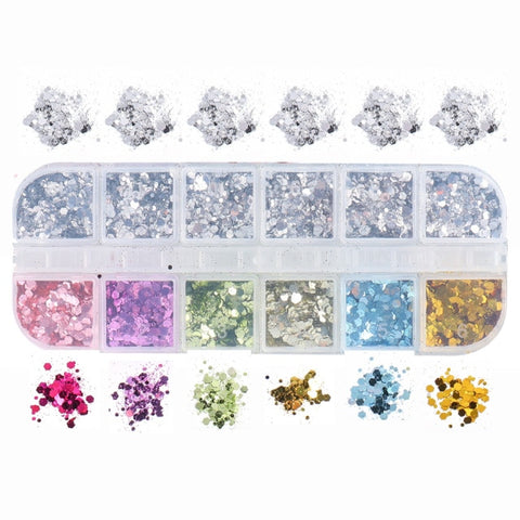 Natural Rhinestone For Nails 3D Gradient Broken Shell Slices Nail Art Decorations