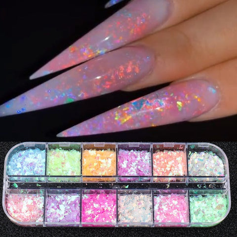 Natural Rhinestone For Nails 3D Gradient Broken Shell Slices Nail Art Decorations