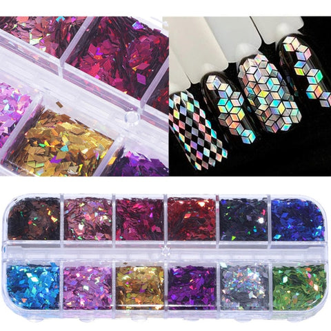 Natural Rhinestone For Nails 3D Gradient Broken Shell Slices Nail Art Decorations