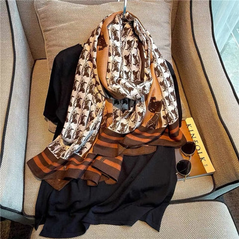 2022 Leopard muslim cotton warm scarf for ladies Inpluser