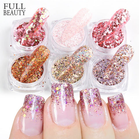 Mixed Rose Gold Nail Glitter Nail Decoration for Art Manicure Inpluser