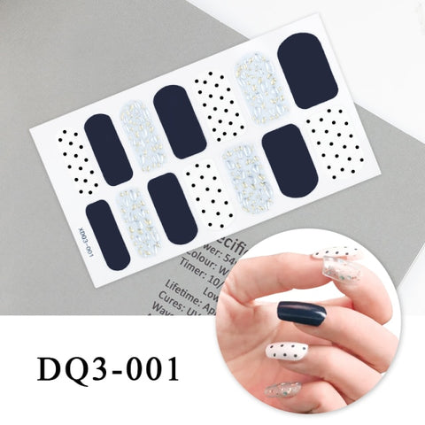 New Year Nail Sticker Shiny Patterned Nail Art Decor Sticker Inpluser