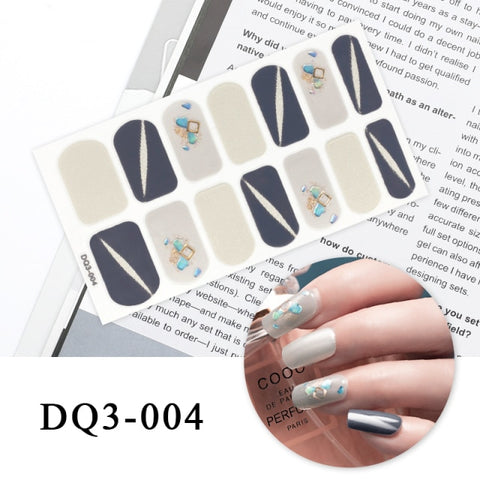 New Year Nail Sticker Shiny Patterned Nail Art Decor Sticker Inpluser