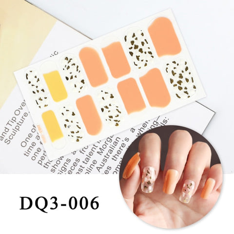 New Year Nail Sticker Shiny Patterned Nail Art Decor Sticker Inpluser