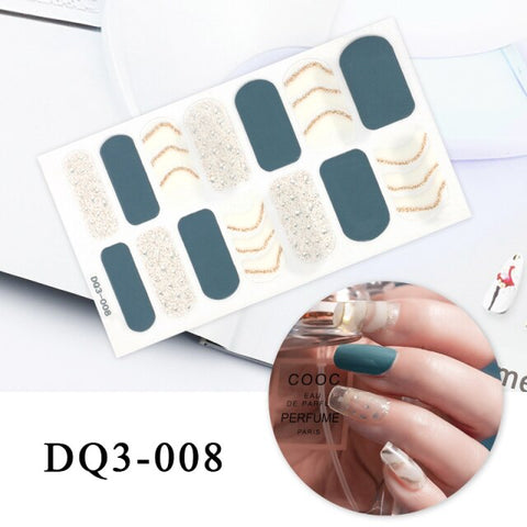 New Year Nail Sticker Shiny Patterned Nail Art Decor Sticker Inpluser