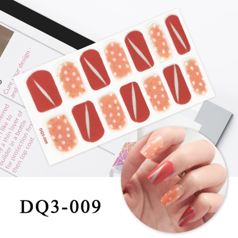 New Year Nail Sticker Shiny Patterned Nail Art Decor Sticker Inpluser