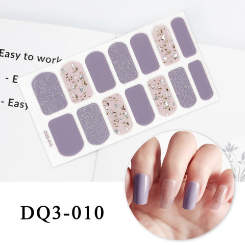 New Year Nail Sticker Shiny Patterned Nail Art Decor Sticker Inpluser