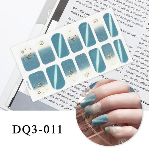 New Year Nail Sticker Shiny Patterned Nail Art Decor Sticker Inpluser