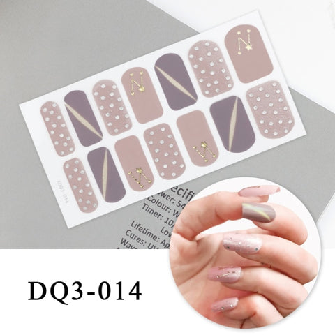 New Year Nail Sticker Shiny Patterned Nail Art Decor Sticker Inpluser