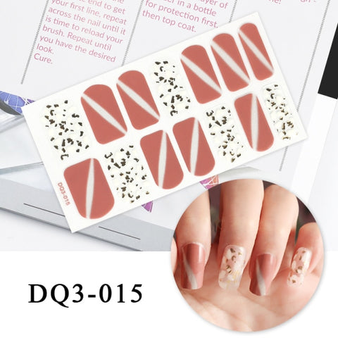 New Year Nail Sticker Shiny Patterned Nail Art Decor Sticker Inpluser