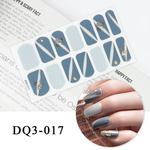 New Year Nail Sticker Shiny Patterned Nail Art Decor Sticker Inpluser