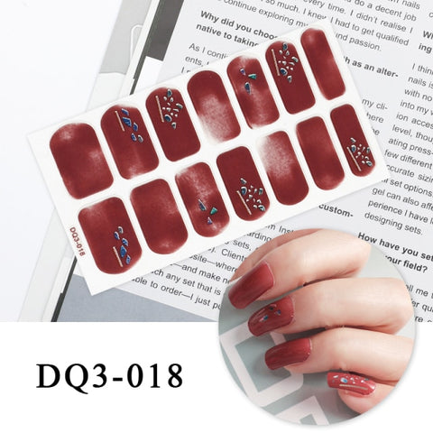 New Year Nail Sticker Shiny Patterned Nail Art Decor Sticker Inpluser