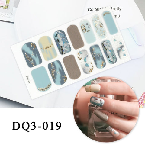 New Year Nail Sticker Shiny Patterned Nail Art Decor Sticker Inpluser