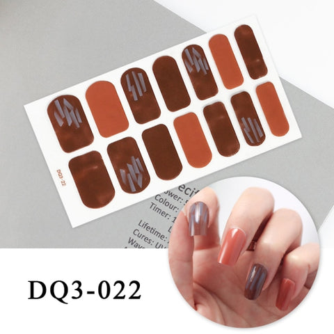 New Year Nail Sticker Shiny Patterned Nail Art Decor Sticker Inpluser