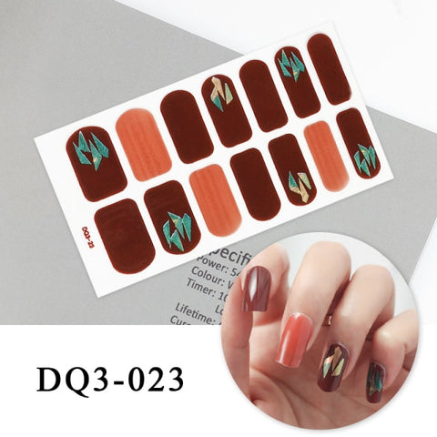 New Year Nail Sticker Shiny Patterned Nail Art Decor Sticker Inpluser