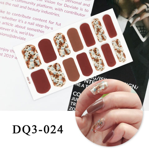 New Year Nail Sticker Shiny Patterned Nail Art Decor Sticker Inpluser