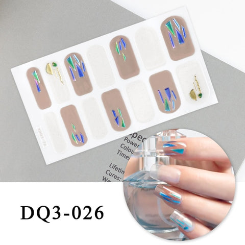 New Year Nail Sticker Shiny Patterned Nail Art Decor Sticker Inpluser