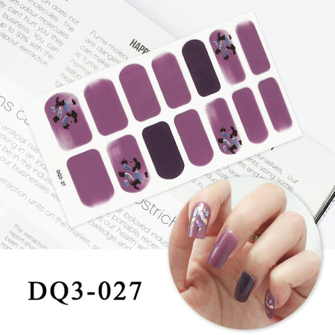 New Year Nail Sticker Shiny Patterned Nail Art Decor Sticker Inpluser