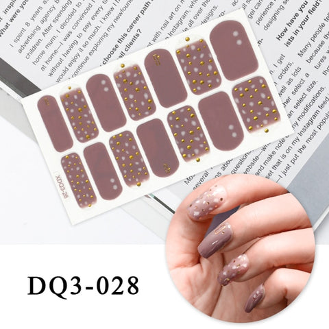 New Year Nail Sticker Shiny Patterned Nail Art Decor Sticker Inpluser