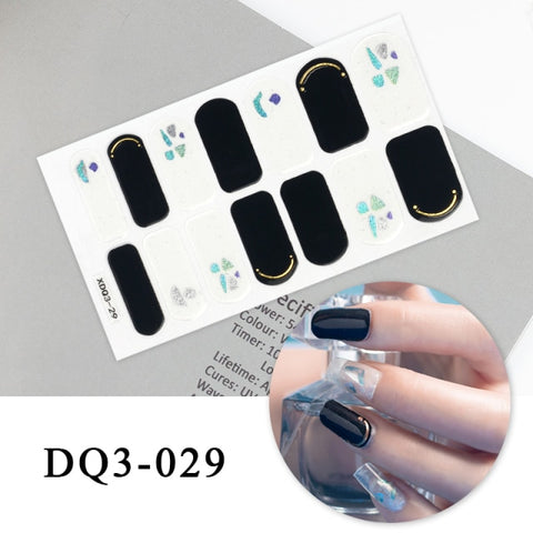 New Year Nail Sticker Shiny Patterned Nail Art Decor Sticker Inpluser