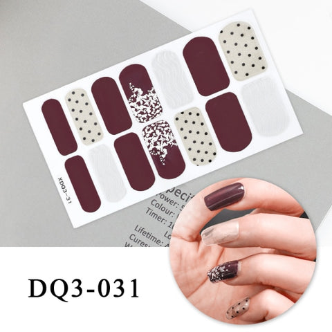 New Year Nail Sticker Shiny Patterned Nail Art Decor Sticker Inpluser