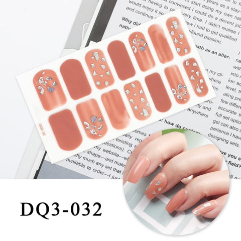 New Year Nail Sticker Shiny Patterned Nail Art Decor Sticker Inpluser