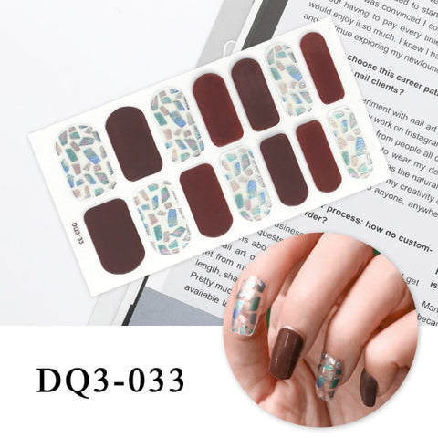 New Year Nail Sticker Shiny Patterned Nail Art Decor Sticker Inpluser