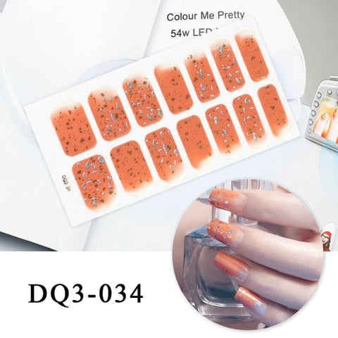 New Year Nail Sticker Shiny Patterned Nail Art Decor Sticker Inpluser