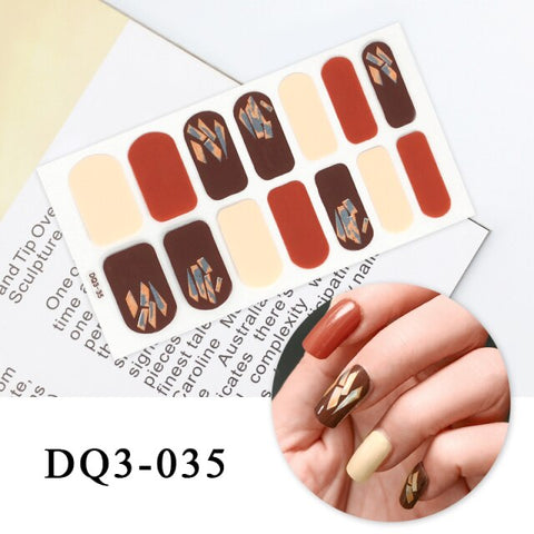 New Year Nail Sticker Shiny Patterned Nail Art Decor Sticker Inpluser