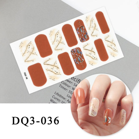 New Year Nail Sticker Shiny Patterned Nail Art Decor Sticker Inpluser