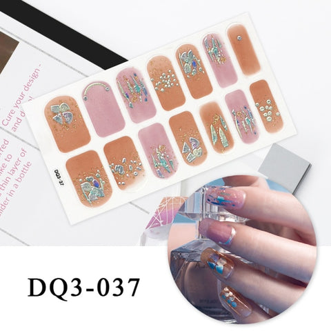 New Year Nail Sticker Shiny Patterned Nail Art Decor Sticker Inpluser