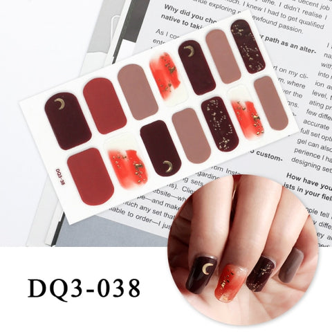 New Year Nail Sticker Shiny Patterned Nail Art Decor Sticker Inpluser