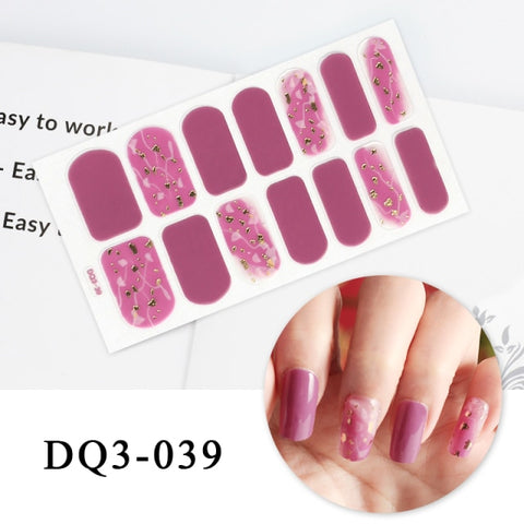 New Year Nail Sticker Shiny Patterned Nail Art Decor Sticker Inpluser