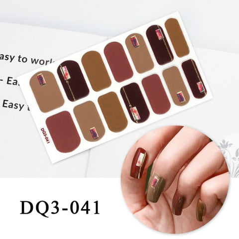 New Year Nail Sticker Shiny Patterned Nail Art Decor Sticker Inpluser