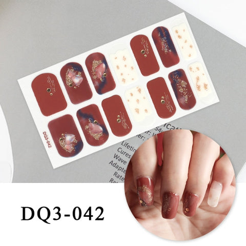 New Year Nail Sticker Shiny Patterned Nail Art Decor Sticker Inpluser