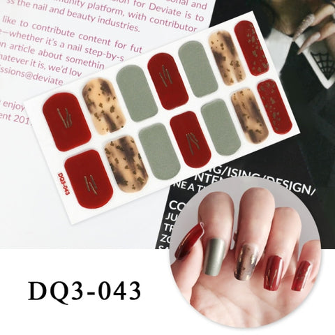 New Year Nail Sticker Shiny Patterned Nail Art Decor Sticker Inpluser