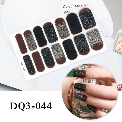 New Year Nail Sticker Shiny Patterned Nail Art Decor Sticker Inpluser