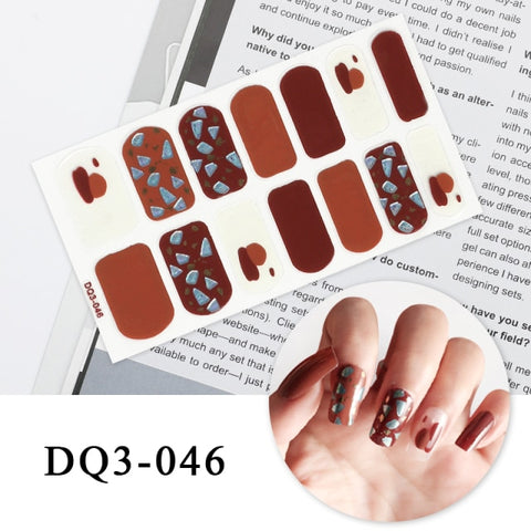 New Year Nail Sticker Shiny Patterned Nail Art Decor Sticker Inpluser