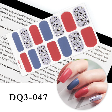 New Year Nail Sticker Shiny Patterned Nail Art Decor Sticker Inpluser