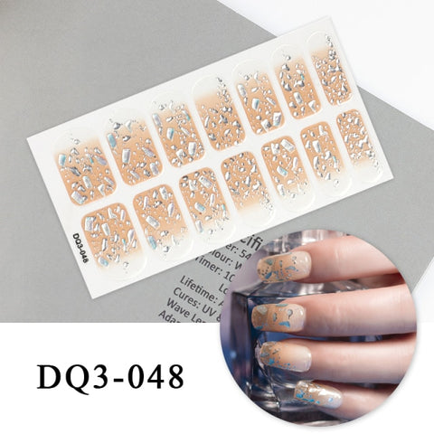 New Year Nail Sticker Shiny Patterned Nail Art Decor Sticker Inpluser