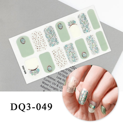 New Year Nail Sticker Shiny Patterned Nail Art Decor Sticker Inpluser