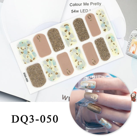 New Year Nail Sticker Shiny Patterned Nail Art Decor Sticker Inpluser