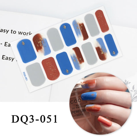 New Year Nail Sticker Shiny Patterned Nail Art Decor Sticker Inpluser