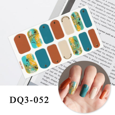 New Year Nail Sticker Shiny Patterned Nail Art Decor Sticker Inpluser